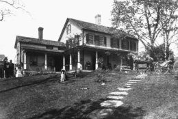 The Joseph Hurlbutt house, built circa.1780 in Wilton , Ct. and shown in this1894 photo, served as a underground railroad depot. Fugitive slaves escaped through the trapdoor in the floor of the living room and a stairway led to a four-by-five-foot tunnel in the basement that ended 50 feet from the house allowing slaves to escape at night undetected. Under the National Underground Railroad Network to Freedom Act, signed into law last month by President Clinton, the National Park Service is authorized tospend $500,000 a year to link the sites of the Underground Railroad into a network and produce educational materials. (AP Photo/Wilton Historical Society, File)