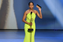 LOS ANGELES, CA - SEPTEMBER 17:  Regina King accepts the Outstanding Lead Actress in a Limited Series or Movie award for 'Seven Seconds' onstage during the 70th Emmy Awards at Microsoft Theater on September 17, 2018 in Los Angeles, California.  (Photo by Kevin Winter/Getty Images)