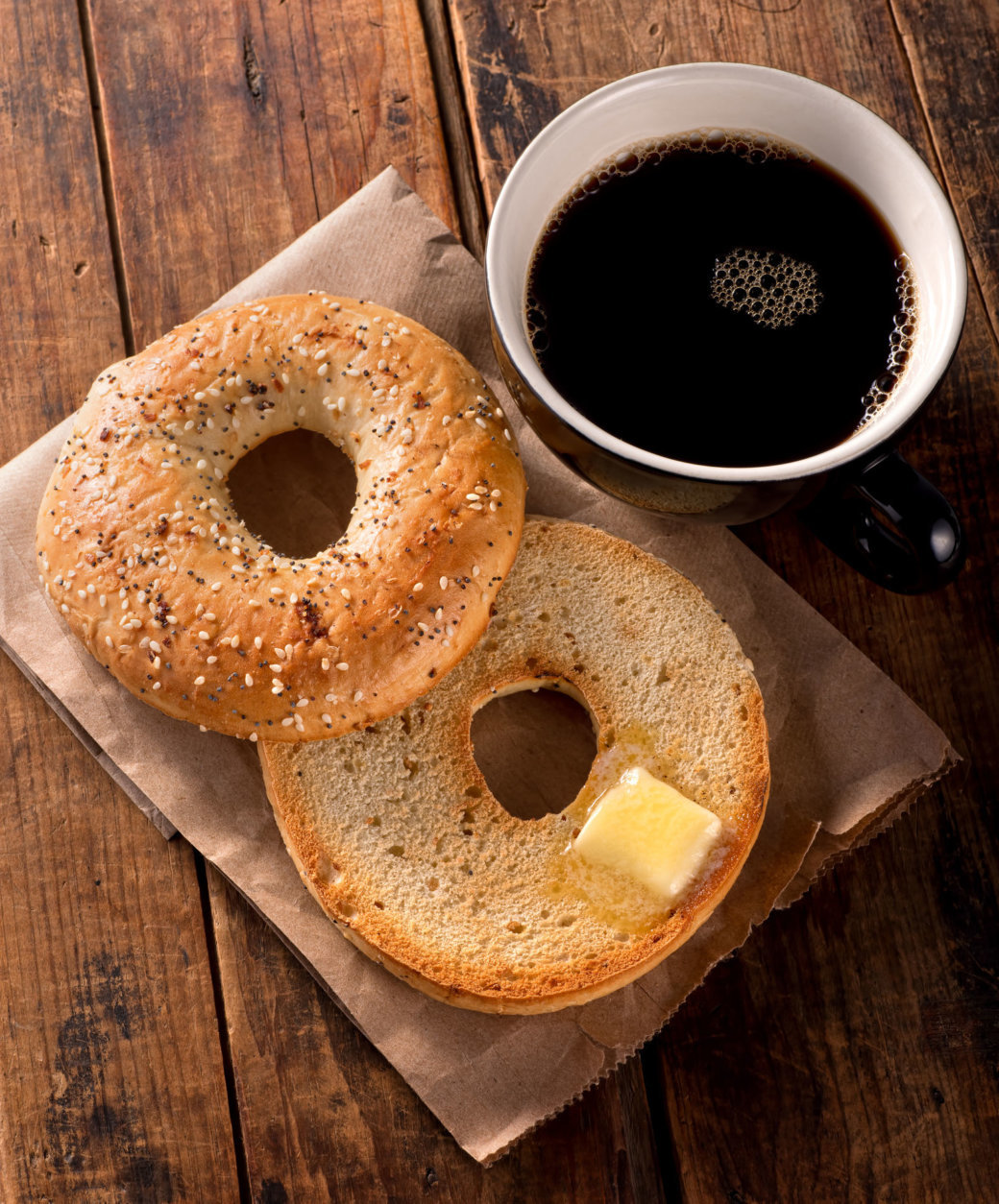 At Einstein Bros. Bagels, customers can get a free cup of brewed coffee with any food purchase. (Thinkstock)