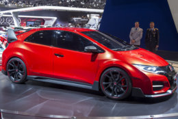 LEIPZIG, GERMANY - May 30: The new Honda Civic Type R Concept is seen at the 2014 AMI Auto Show on May 30, 2014 in Leipzig, Germany. The show will be open to the public from May 31 through June 8 and features over 50 premieres. (Photo by Jens Schlueter/Getty Images)