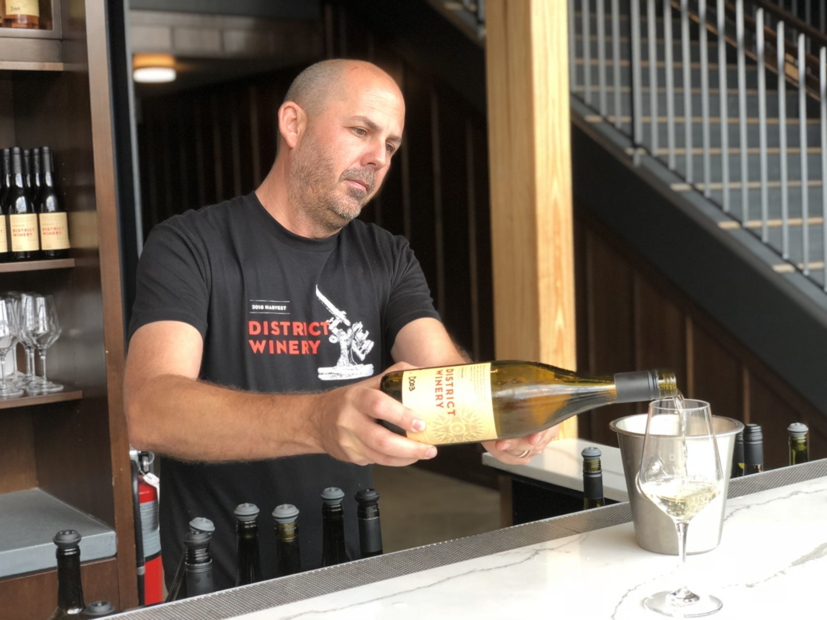 Conor McCormack is the head winemaker at District Winery in Southeast D.C. The urban winery opened in August 2017. (WTOP/Rachel Nania) 