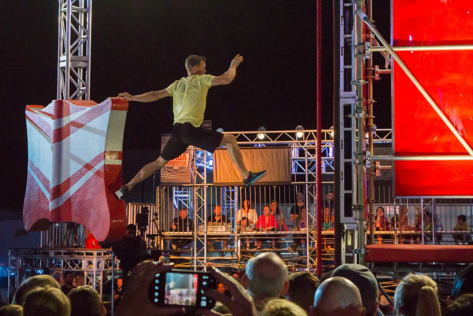 Geoff Britten leaps from one obstacle to the next during his in Season 7 of "American Ninja Warrior." (Photo courtesy of Geoff Britten)