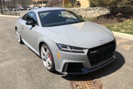 The looks of the Audi TT RS are more sculpted and racy than previous Audi TT models. This Audi hugs the ground so be mindful of curbs and steeper driveways.  (WTOP/Mike Parris)