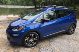 Many electric cars have ranges of 60-100 miles. While good for short commutes, it doesn’t make much of a highway cruiser. Chevrolet changes that with the Chevrolet Bolt EV. (WTOP/Mike Parris)