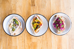 At Little Sesame, hummus is the star of the menu in bowls and sandwiches. (Courtesy Anna Meyer) 