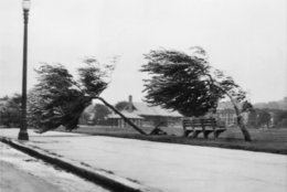 This Sep. 21, 1938 photo shows the Strandway in South Boston with 100-mile-an-hour hurricane winds which struck New England hard. It's been nearly 73 years since the Great New England Hurricane of 1938 _ one of the most powerful, destructive storms ever to hit southern New England, as another massive storm bears down. (AP Photo)