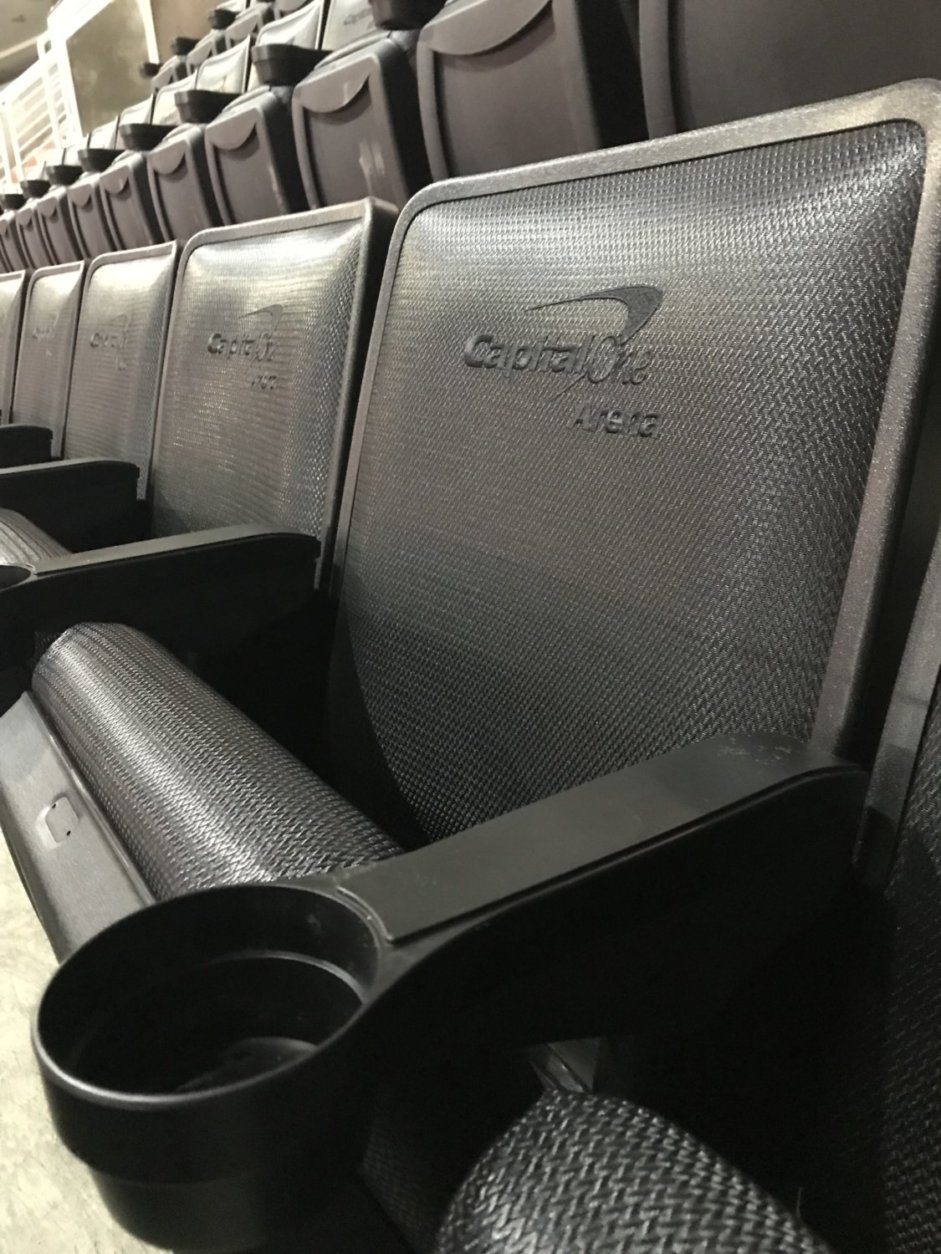 The upgrades include all new, more comfortable padded seats with new cup holders. (Courtesy Monumental Sports and Entertainment)