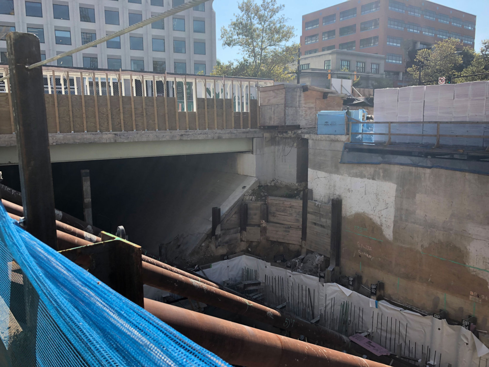 The tunnel from the future Purple Line station in Bethesda, where trains will pass under Wisconsin Avenue. (WTOP/Max Smith)