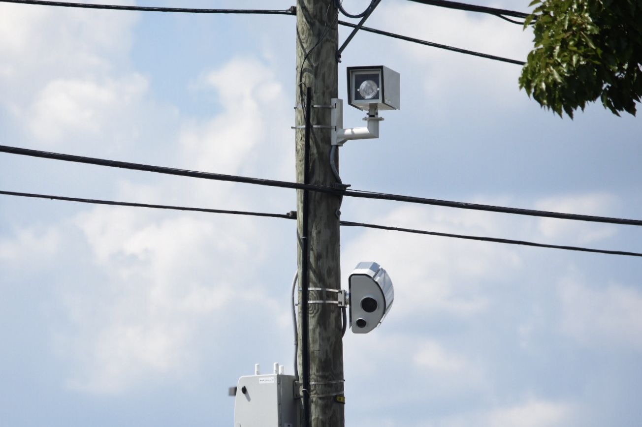 A close-up of the new speed cameras that will be rolled out across the District. (WTOP/Dave Dildine)