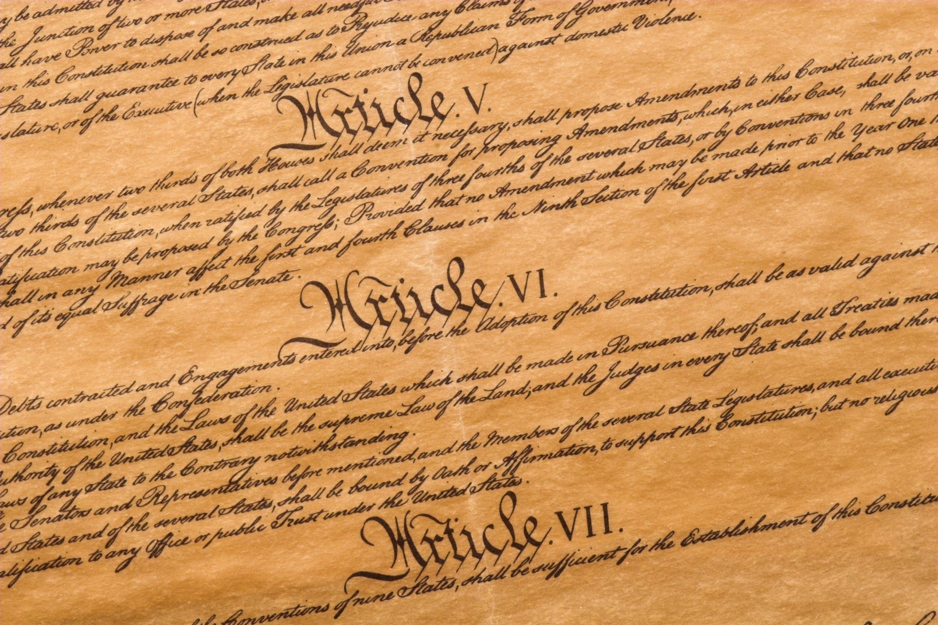 Detail of the United States Constitution