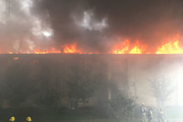 The fire destroyed a three-story garden apartment building.(Courtesy Prince George's County Fire and EMS)