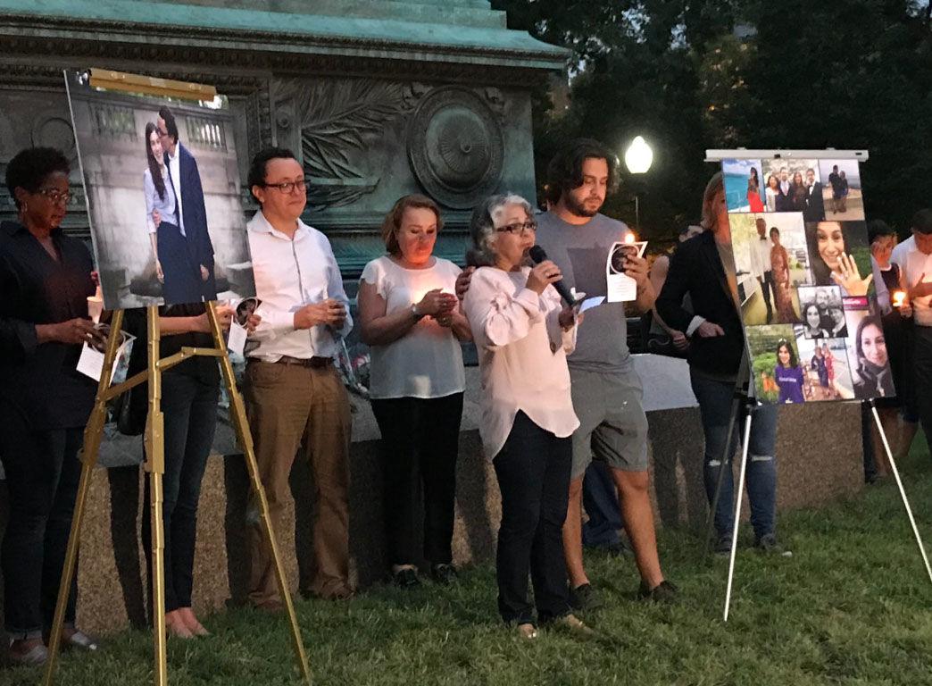 Wendy Martinez's mother, Cora, said she forgives her daughter's killer, during a vigil, Thursday, Sept. 20, 2018, in D.C. (WTOP/Michelle Basch)