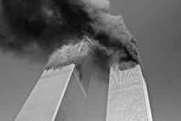 Smoke billows from the twin towers of the World Trade Center in New York Tuesday Sept. 11, 2001. In one of the most horrifying attacks ever against the United States, terrorists crashed two airliners into the World Trade Center in a deadly series of blows that brought down the twin 110-story towers. (AP Photo/Gulnara Samoilova)