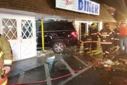 Four people have been taken to the hospital after an SUV slammed into Marie's Diner in Charles County, Maryland. (Courtesy Charles County Fire and EMS)
