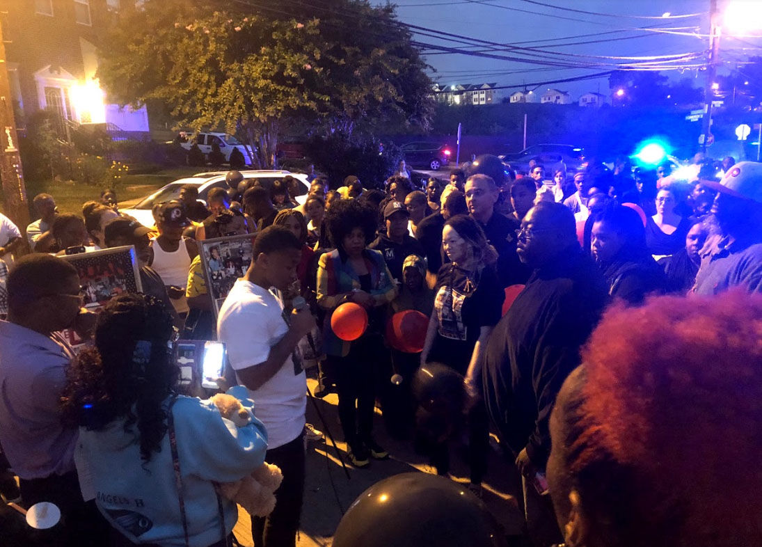 From family, to friends, to teachers, countless people stepped up, Thursday, Sept. 13, 2018, to speak about slain teenager TaQuan Pinkney. (WTOP/Mike Murillo)