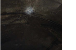 On the Green Line from Fort Totten to PG Plaza -- a water leak from the top of the tunnel. (Courtesy FTA) 