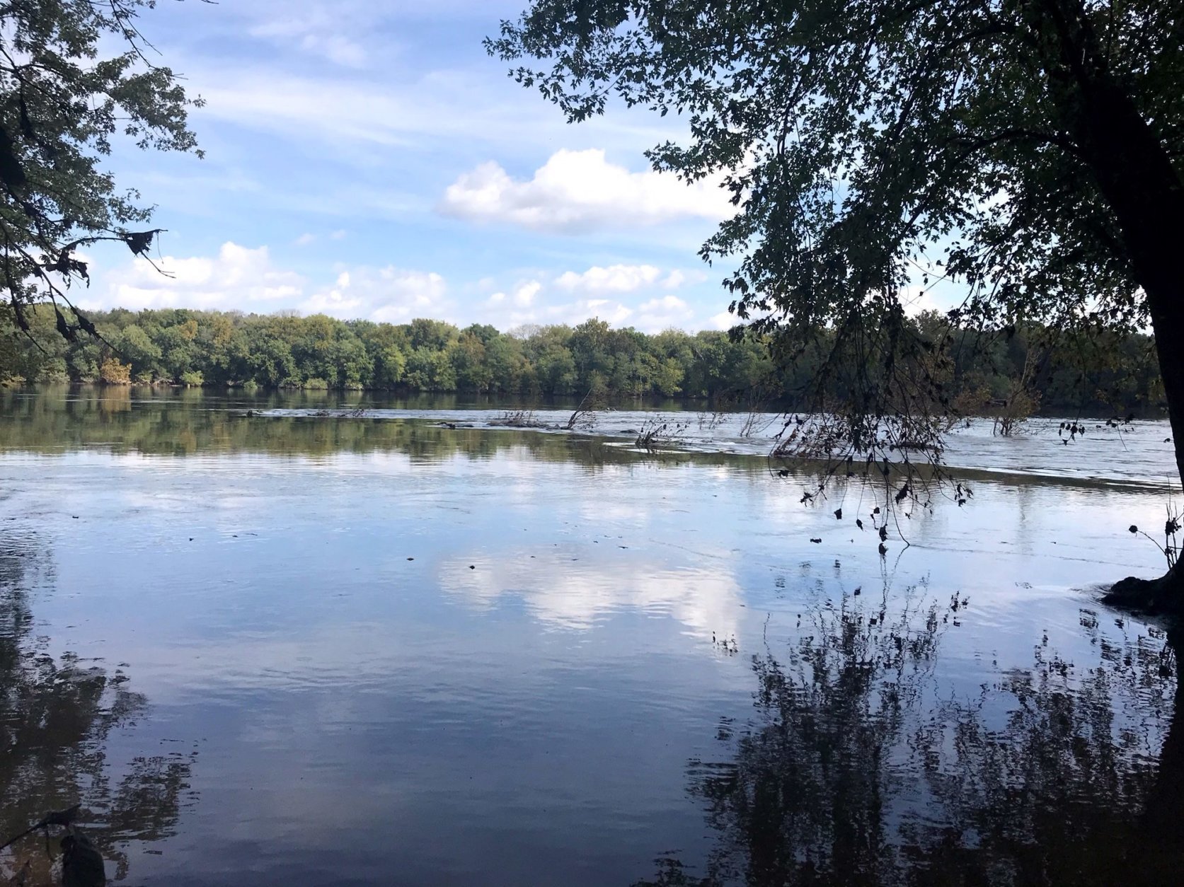 View across Potomac River from Loudoun County toward Montgomery County. Authorities say the  former owner of a West Virginia water treatment plant failed to maintain the plant, leading to untreated sewage discharging into the North Branch of the Potomac River.  (WTOP/Neal Augenstein)