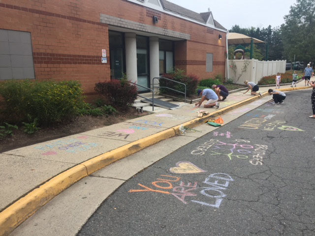 Swastikas were found spray-painted on the Jewish Community Center of Northern Virginia in Fairfax over the weekend. Since then, community members and neighboring churches have stopped by to show their support. (Courtesy Jewish Community Center of Northern Virginia)