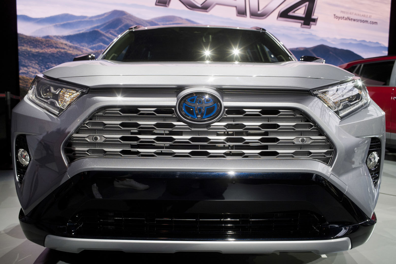 The 2019 Toyota Rav4 is shown Wednesday, March 28, 2018, at the New York Auto Show. (AP Photo/Mark Lennihan)