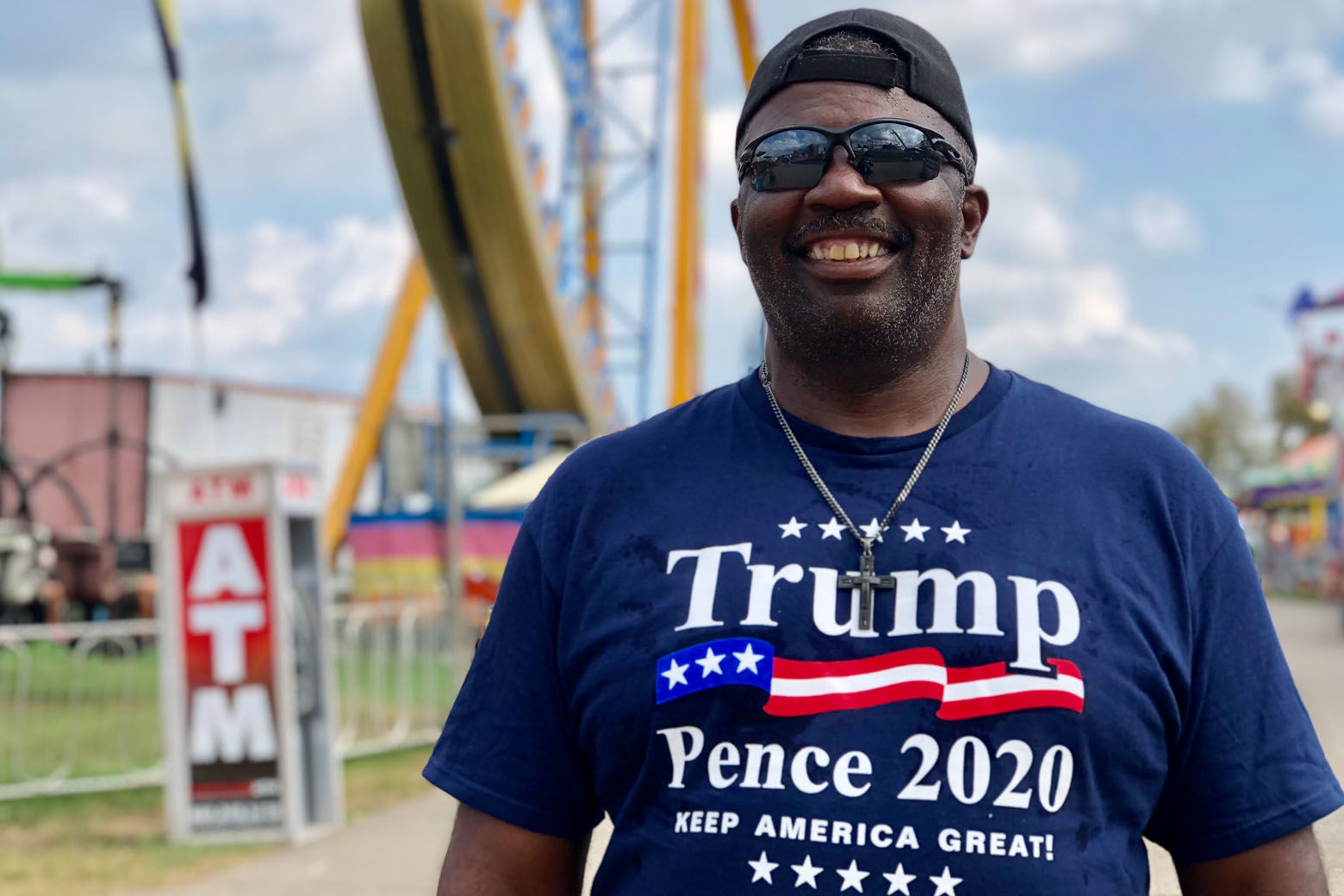 Terry — he didn’t want to give his last name — says he is a proud Trump supporter. He says he’ll definitely vote to re-elect Republican Gov. Larry Hogan. (WTOP/Kate Ryan)