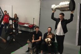 When asked if Caps players were more cat or dog people, Braden Holtby's response: “Dog people, I’d say. Some guys have some cats, too.” (WTOP/Liz Anderson)