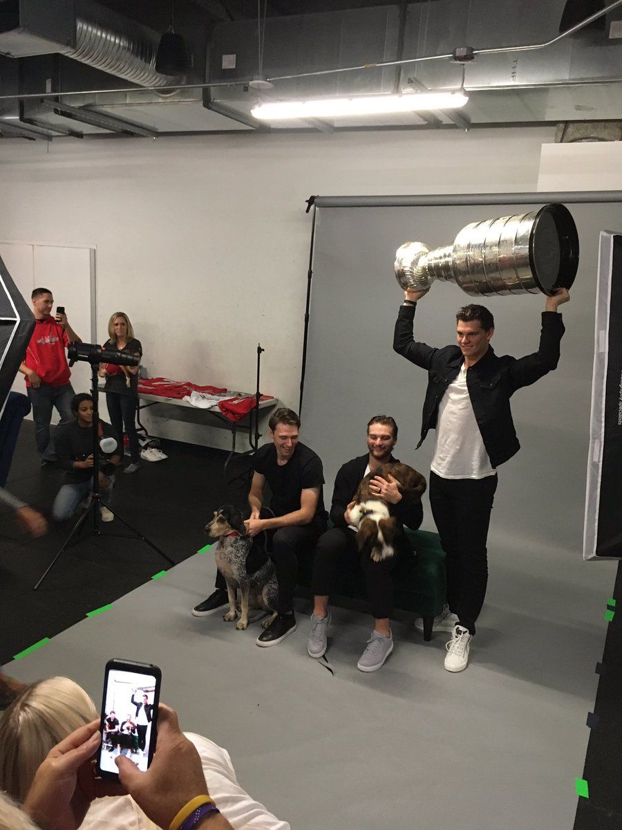 When asked if Caps players were more cat or dog people, Braden Holtby's response: “Dog people, I’d say. Some guys have some cats, too.” (WTOP/Liz Anderson)