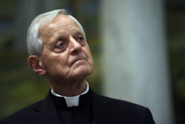 In 2015, Cardinal Donald Wuerl, archbishop of Washington, spoke at a news conference. On Oct. 12, 2018, the Vatican announced Pope Francis had accepted Wuerl's resignation. (File photo/Susan Walsh)