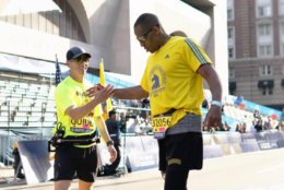Cedric King at the 2016 Boston Marathon. (Courtesy Joseph Kelley)