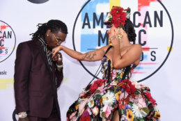 LOS ANGELES, CA - OCTOBER 09:  Offset (L) and Cardi B attends the 2018 American Music Awards at Microsoft Theater on October 9, 2018 in Los Angeles, California.  (Photo by Kevork Djansezian/Getty Images For dcp)