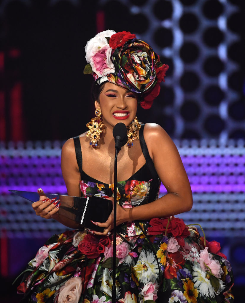 LOS ANGELES, CA - OCTOBER 09:  Cardi B accepts Favorite Artist - Rap/Hip-Hop onstage during the 2018 American Music Awards at Microsoft Theater on October 9, 2018 in Los Angeles, California.  (Photo by Kevin Winter/Getty Images For dcp)