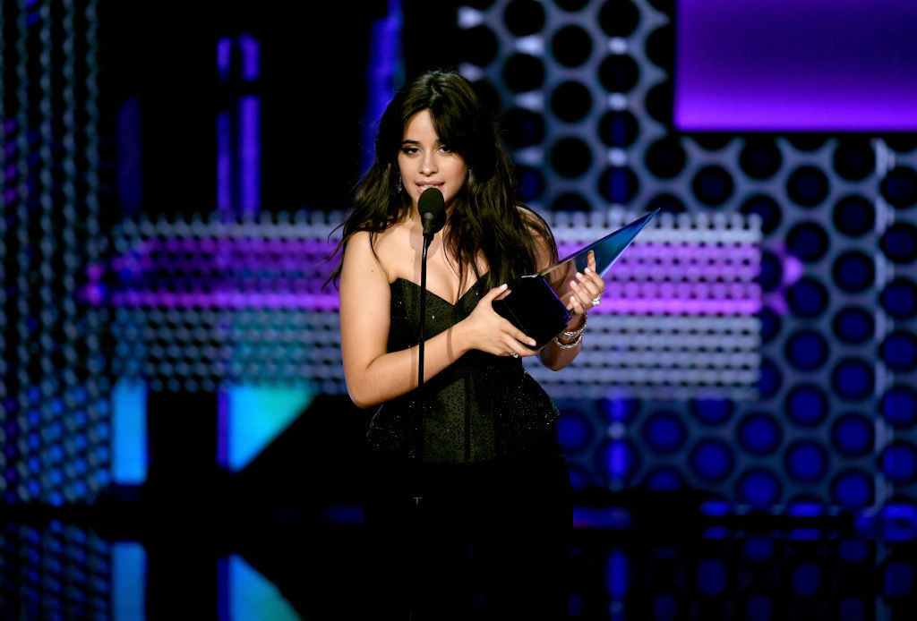 LOS ANGELES, CA - OCTOBER 09:  Camila Cabello accepts Favorite Song - Pop/Rock for 'Havana' onstage during the 2018 American Music Awards at Microsoft Theater on October 9, 2018 in Los Angeles, California.  (Photo by Kevin Winter/Getty Images For dcp)