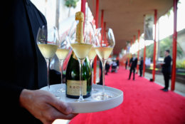 LOS ANGELES, CA - APRIL 18: Krug champagne is served during the LACMA 50th Anniversary Gala sponsored by Christie's at LACMA on April 18, 2015 in Los Angeles, California.  (Photo by John Sciulli/Getty Images for LACMA)