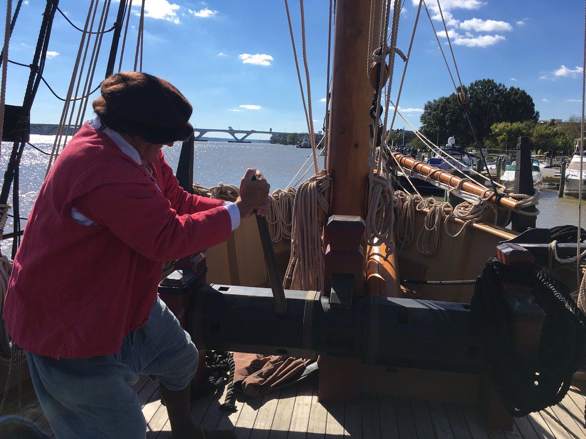 Visitors can get tours of the Godspeed, a replica of a ship that brought the first permanent settlers to Virginia (WTOP/Liz Anderson)