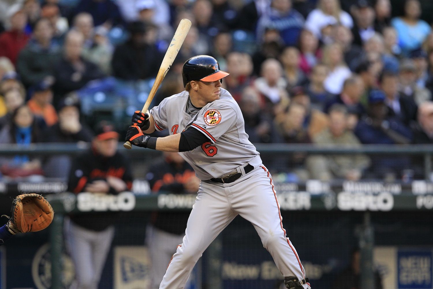 Baltimore Orioles' Justin Turner in action during a baseball game Wednesday, April 21, 2010, in Seattle. (AP Photo/Elaine Thompson)