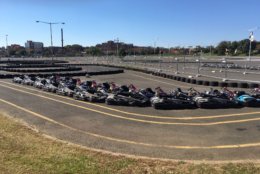 The beginner track at Summit Point Karts, from which drivers must achieve a certain time to advance to the higher speed tracks. (WTOP/Noah Frank)