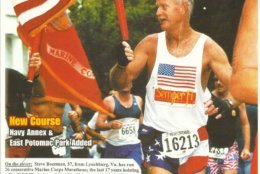 Bozeman said this image of him was used on the front cover of a Marine Corps Marathon race program. (Courtesy Steve Bozeman)