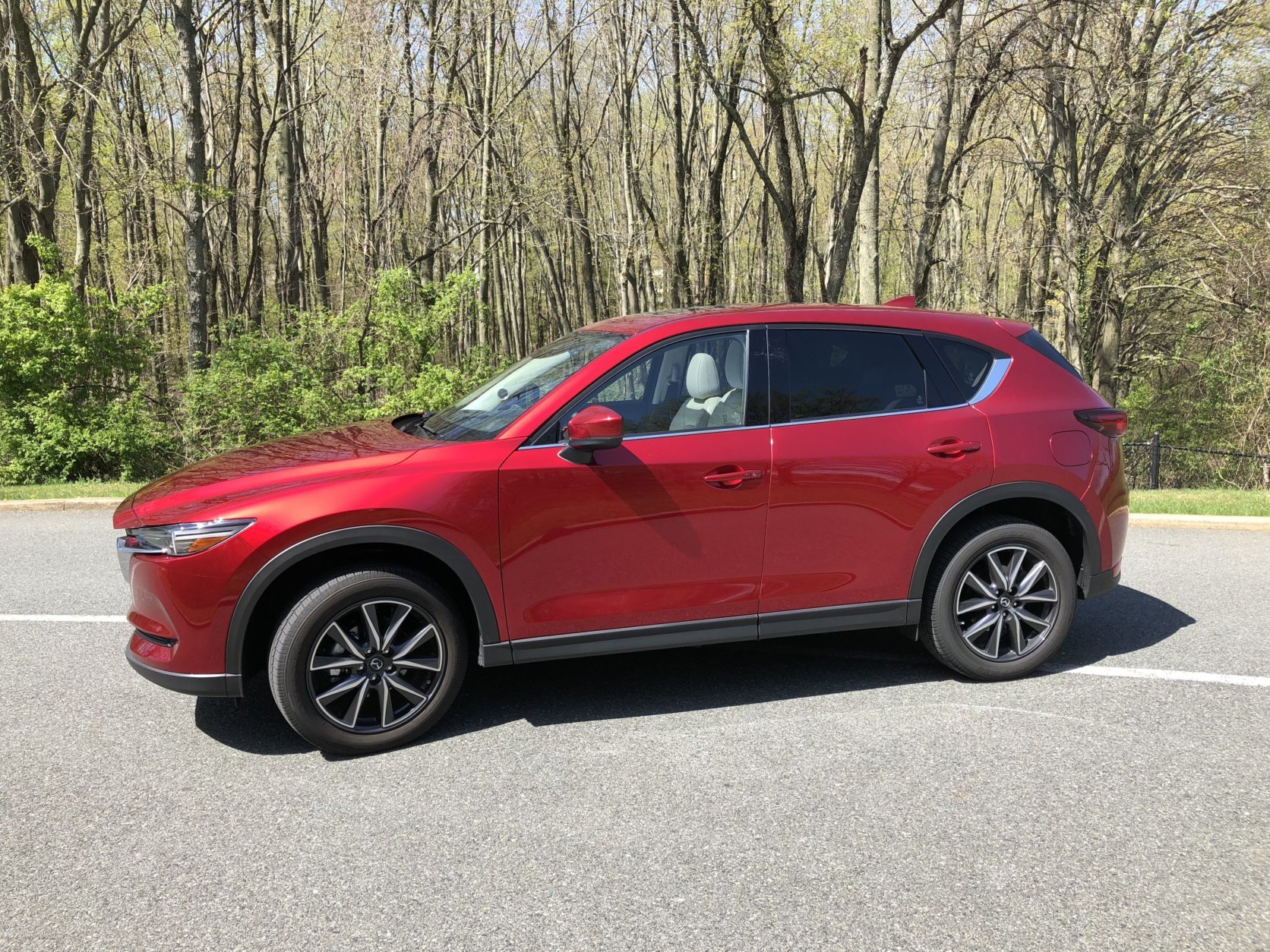 The CX-5 has seen some upgrades this year including stylish 19-inch wheels that go along with the new front end styling from last year. (WTOP/Mike Parris)