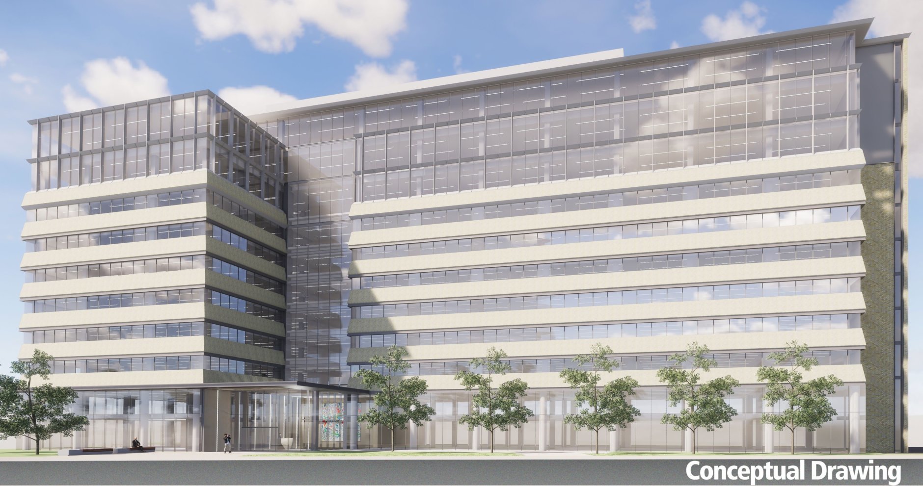 Another sketch of Metro's new SW headquarters in the location formerly known as the Reporter's Building. (Courtesy WMATA)