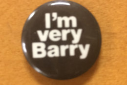 A campaign button at the Marion Barry 1978 Cmapaign Oral History Project, housed at the George Washington University's Gelman Library. (WTOP/Rick Massimo)