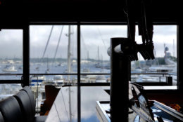 The view from the bar inside the rebuilt Annapolis Yacht Club. (WTOP/Kate Ryan)