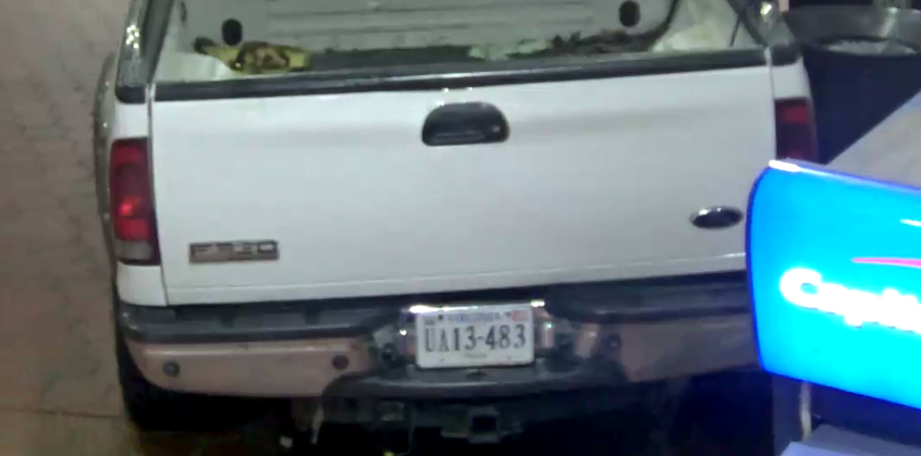 A photo of the license plate on the vehicle suspected of stealing an ATM from a Metro station in Virginia. (Courtesy WMATA)