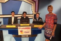 On "It's Academic," Oakton High school competes against South Lakes and Wheaton. The show aired Oct. 6, 2018. (Courtesy Facebook/It's Academic)