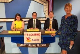 On "It's Academic," Sandy Spring Friends competes against Woodgrove and Chantilly. The show aired Oct. 20, 2018. (Courtesy Facebook/It's Academic)