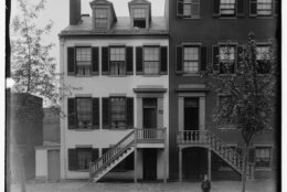 An 1865 photo print of the Surratt House (left) in H St. NW in D.C. (Courtesy Library of Congress)
