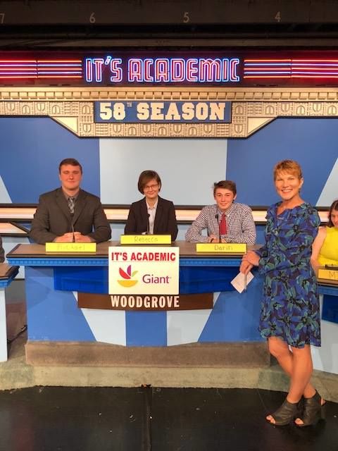 On "It's Academic," Woodgrove competes against Sandy Spring Friends and Chantilly. The show aired Oct. 20, 2018. (Courtesy Facebook/It's Academic)