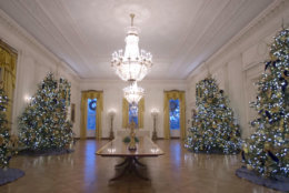 The White House on Monday released a video showing first lady Melania Trump decorating the Executive Mansion for the holidays. The theme of this year's decorations is "American Treasures: Christmas at the White House." (Courtesy White House)