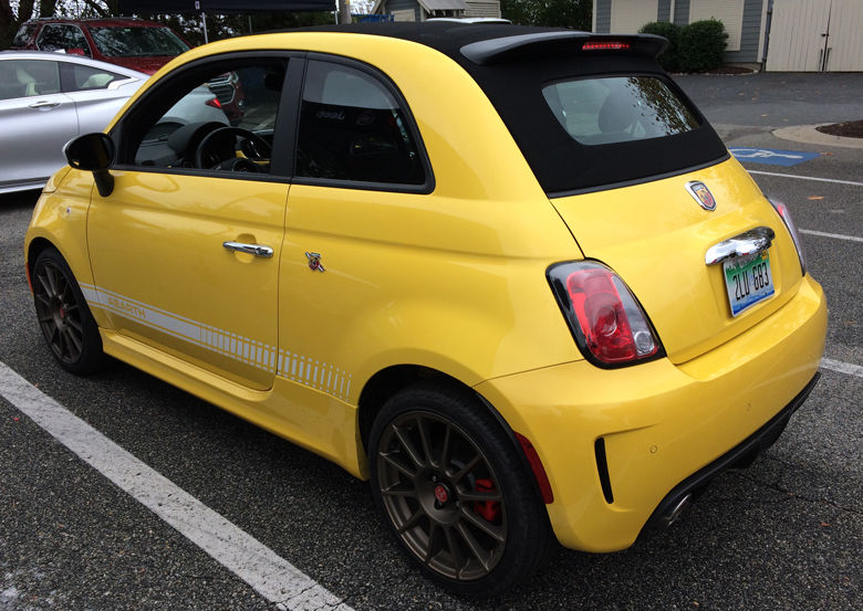 The Fiat 500 Abarth is an inexpensive, sporty, micro commuter that also fits in on the track. (WTOP/Mike Parris)