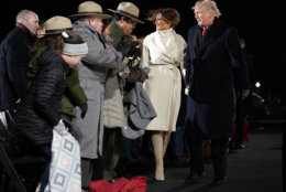 President Donald Trump and first lady Melania Trump attend the National Christmas Tree lighting ceremony at the Ellipse near the White House in Washington, Wednesday, Nov. 28, 2018. (AP Photo/Andrew Harnik)