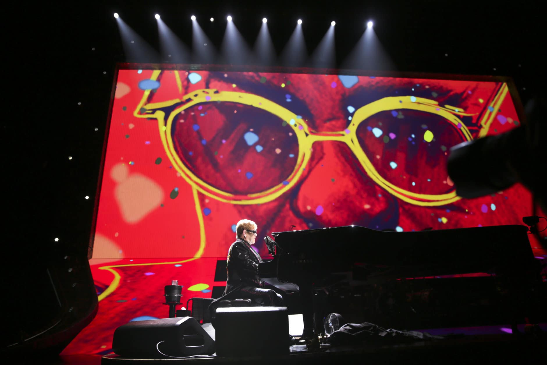 Singer/songwriter Elton John performs onstage during his "Farewell Yellow Brick Road" final tour at Capital One Arena on Friday, Sept., 21, 2018, in Washington, D.C. (Photo by Brent N. Clarke/Invision/AP)