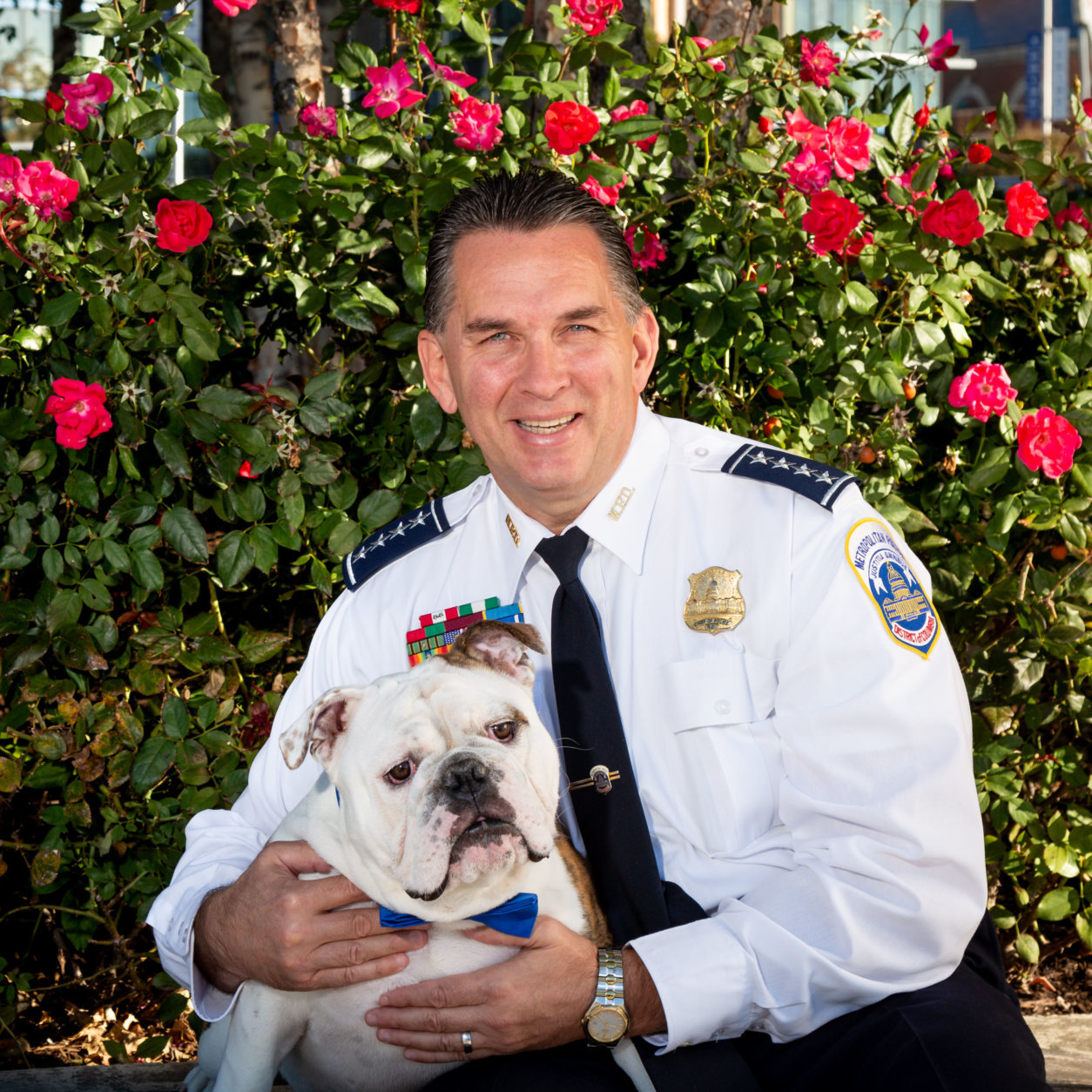 D.C. police Chief Peter Newsham patrols the sidewalks with his dog Harry. (Courtesy Humane Rescue Alliance)